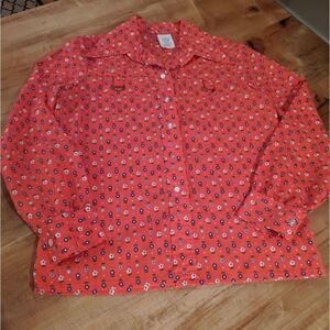 Vintage ILGWU Pat Fashions retro flower shirt  34